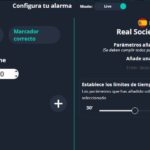 configuracion de parametros de tiempo y marcador para las alertas de fútbol